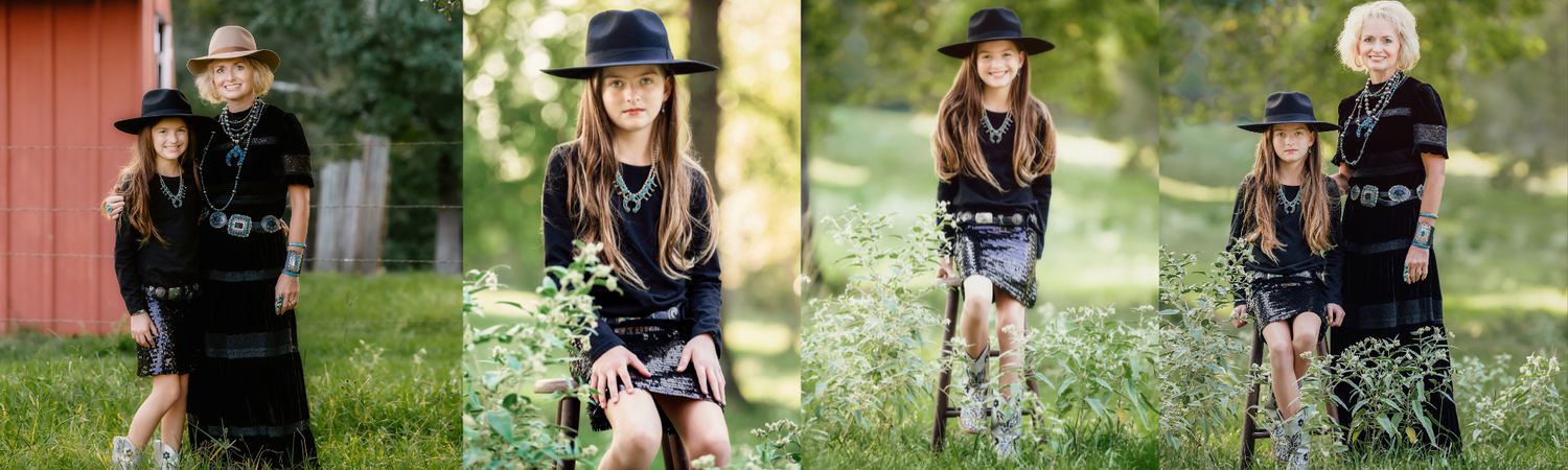 Turquoise Jewelry, Western Boutique, Native American Made Silver Jewelry, Turquoise Felt Hat, Cowboy Fashion, Western Texas Boutique, NFR Rodeo Style, Navajo Pearls Silver Handmade, Squash Blossom Turquoise Necklace