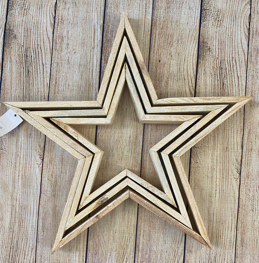 Set of 3 Wooden Stars