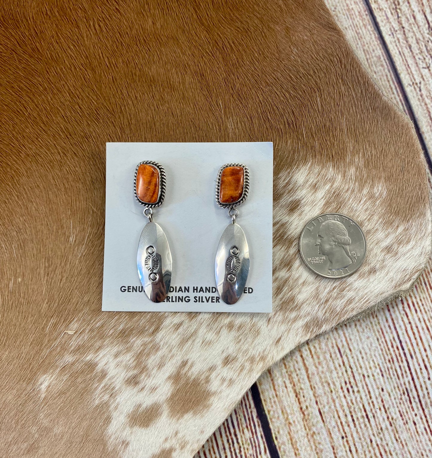 Orange Spiny Oyster Earrings