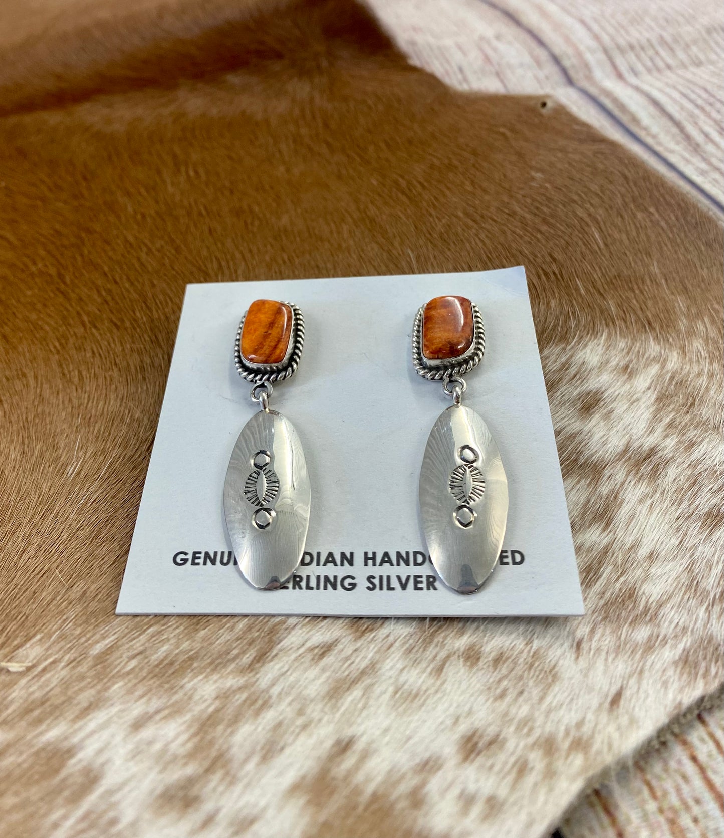 Orange Spiny Oyster Earrings