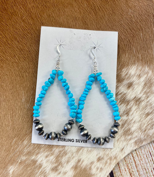 Navajo Pearl and Turquoise Earrings