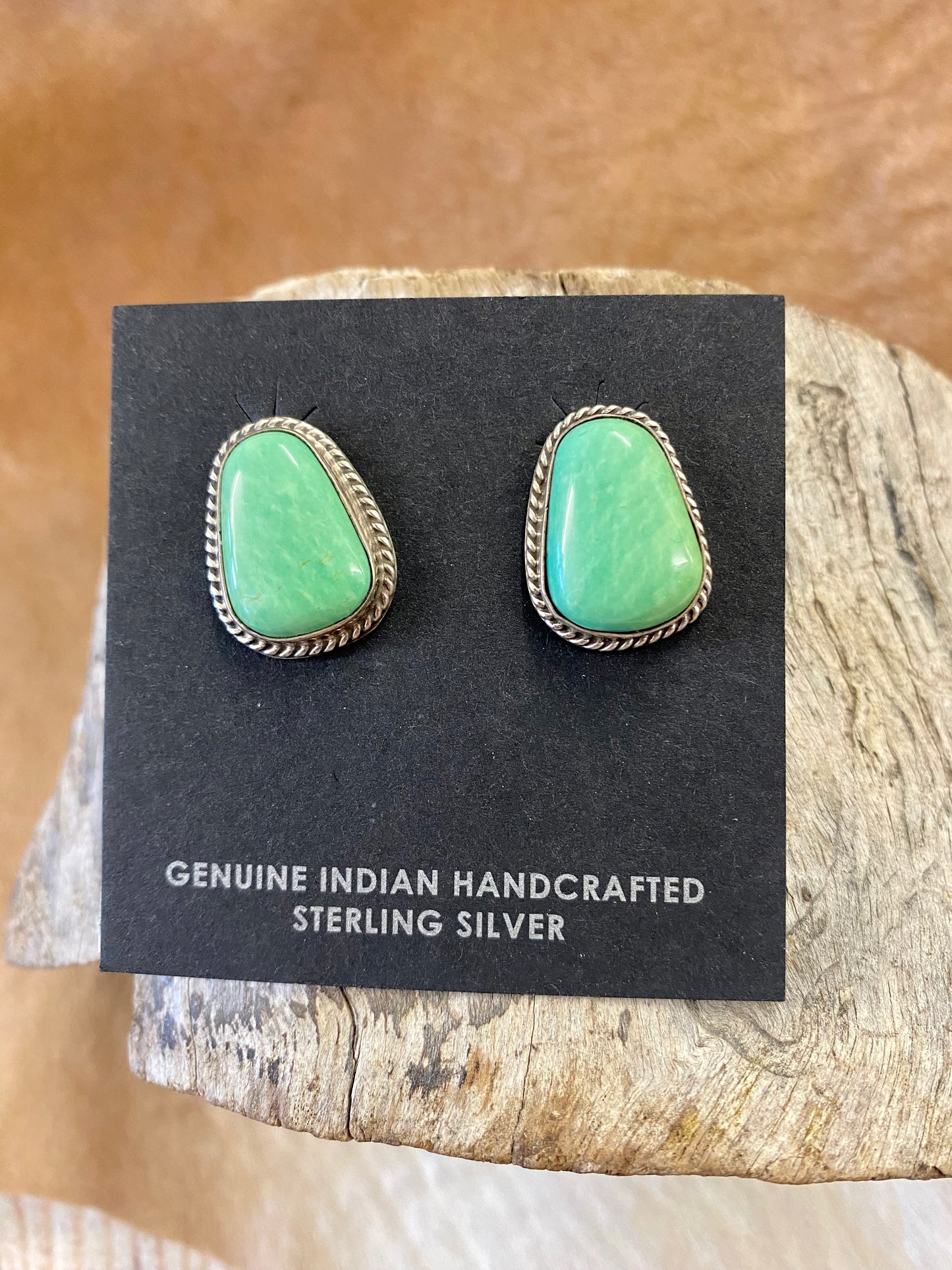 Green Turquoise Stud Earrings
