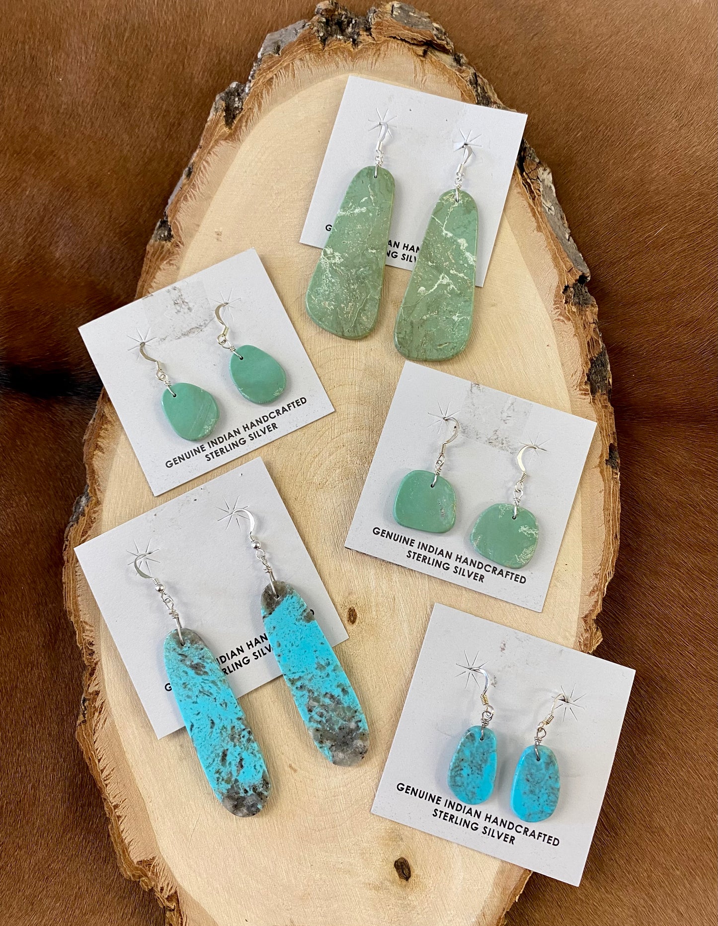 turquoise slab earrings