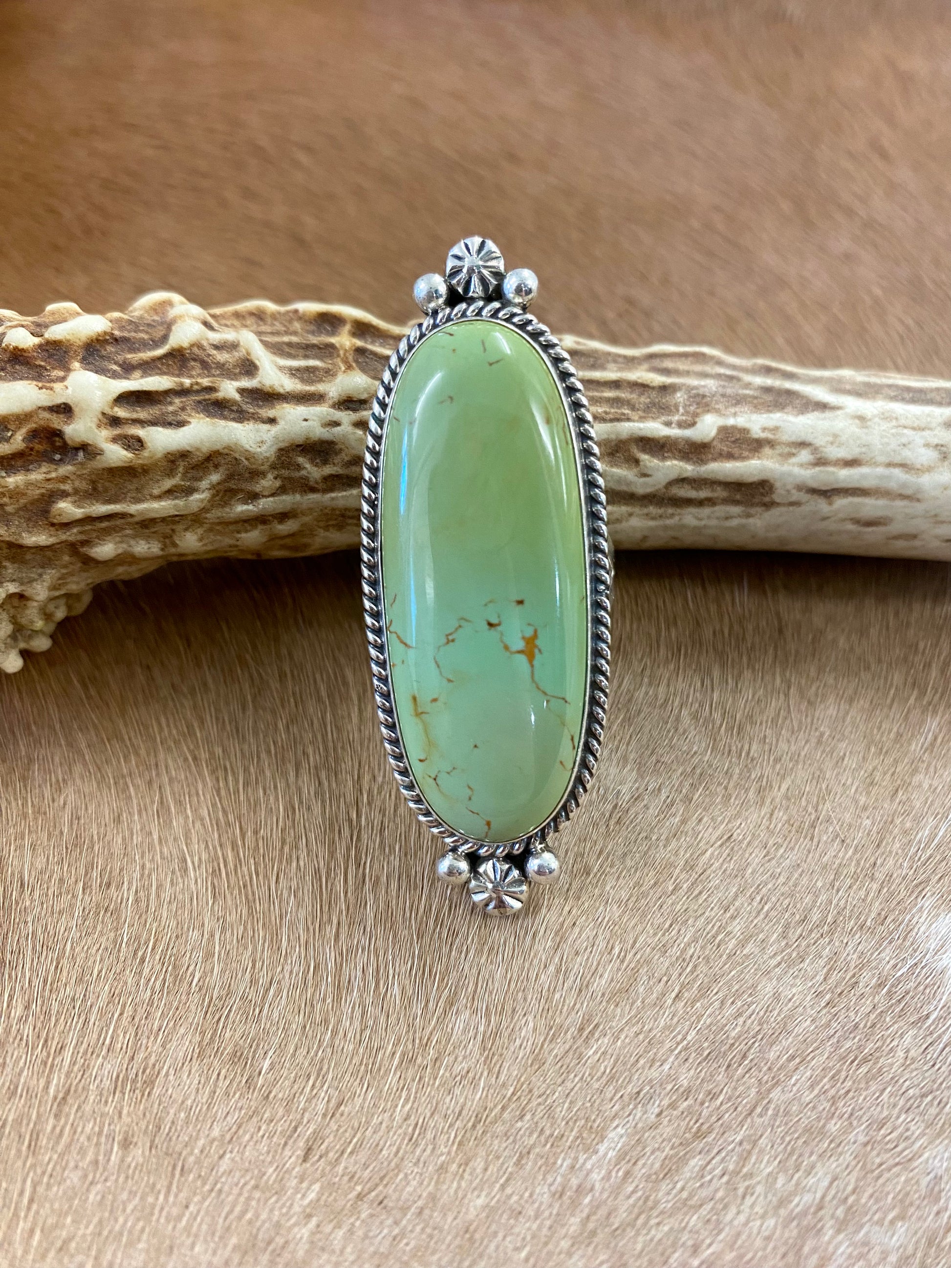 Navajo Green Turquoise Ring