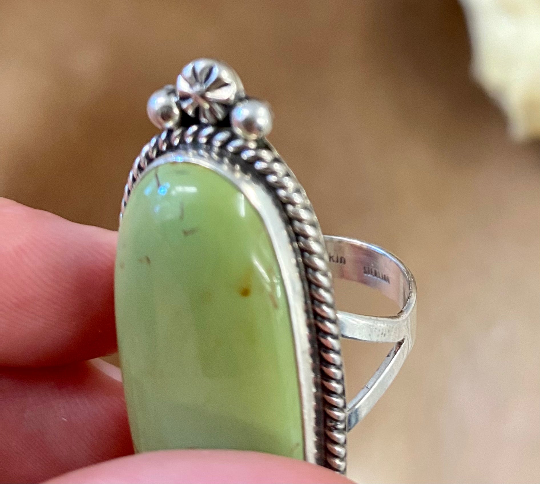 Navajo Green Turquoise Ring