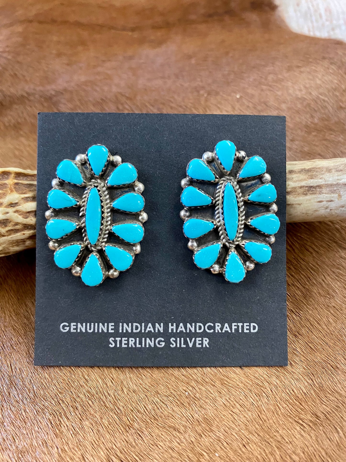 Turquoise Cluster Earrings