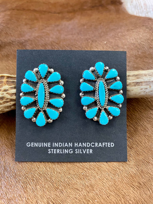 Turquoise Cluster Earrings