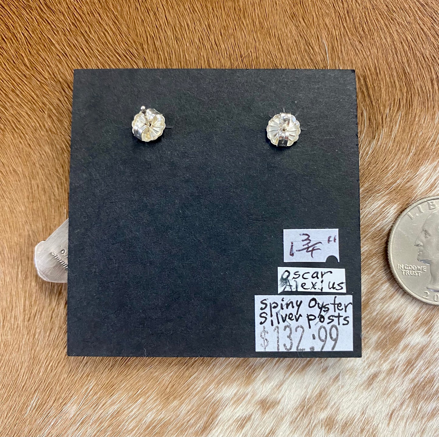 Orange Spiny Oyster Earrings By Oscar Alexius