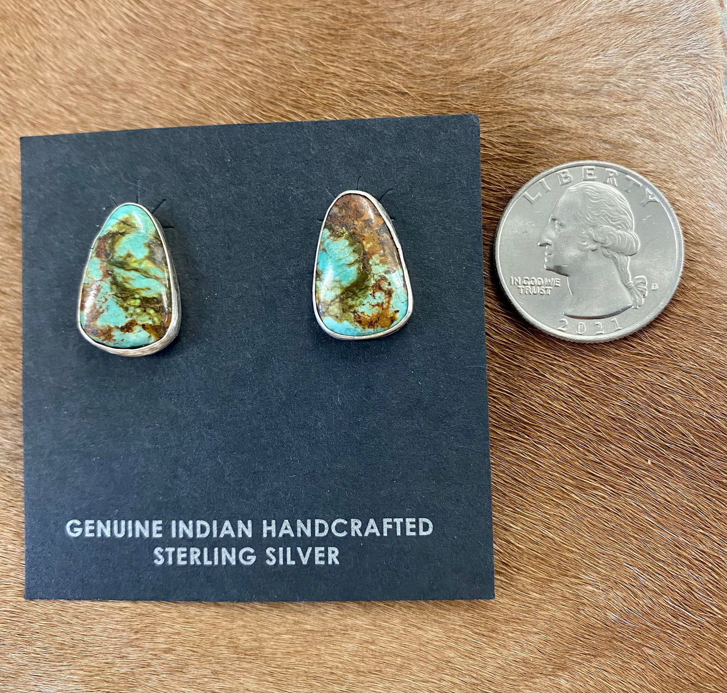 Green Turquoise Stud Earrings