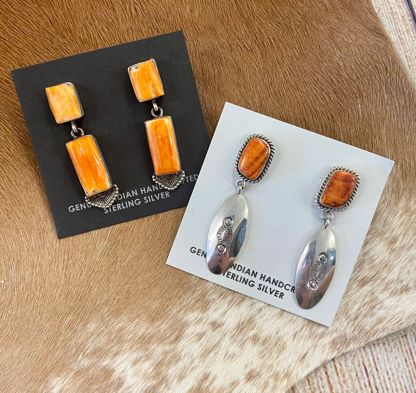 Orange Spiny Oyster Earrings