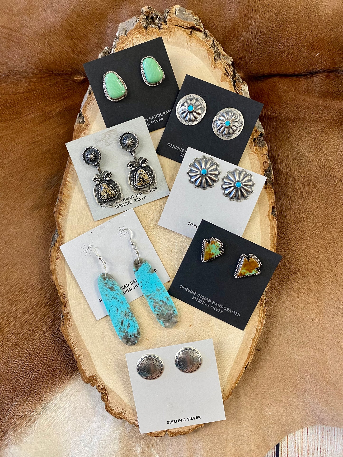 turquoise slab earrings