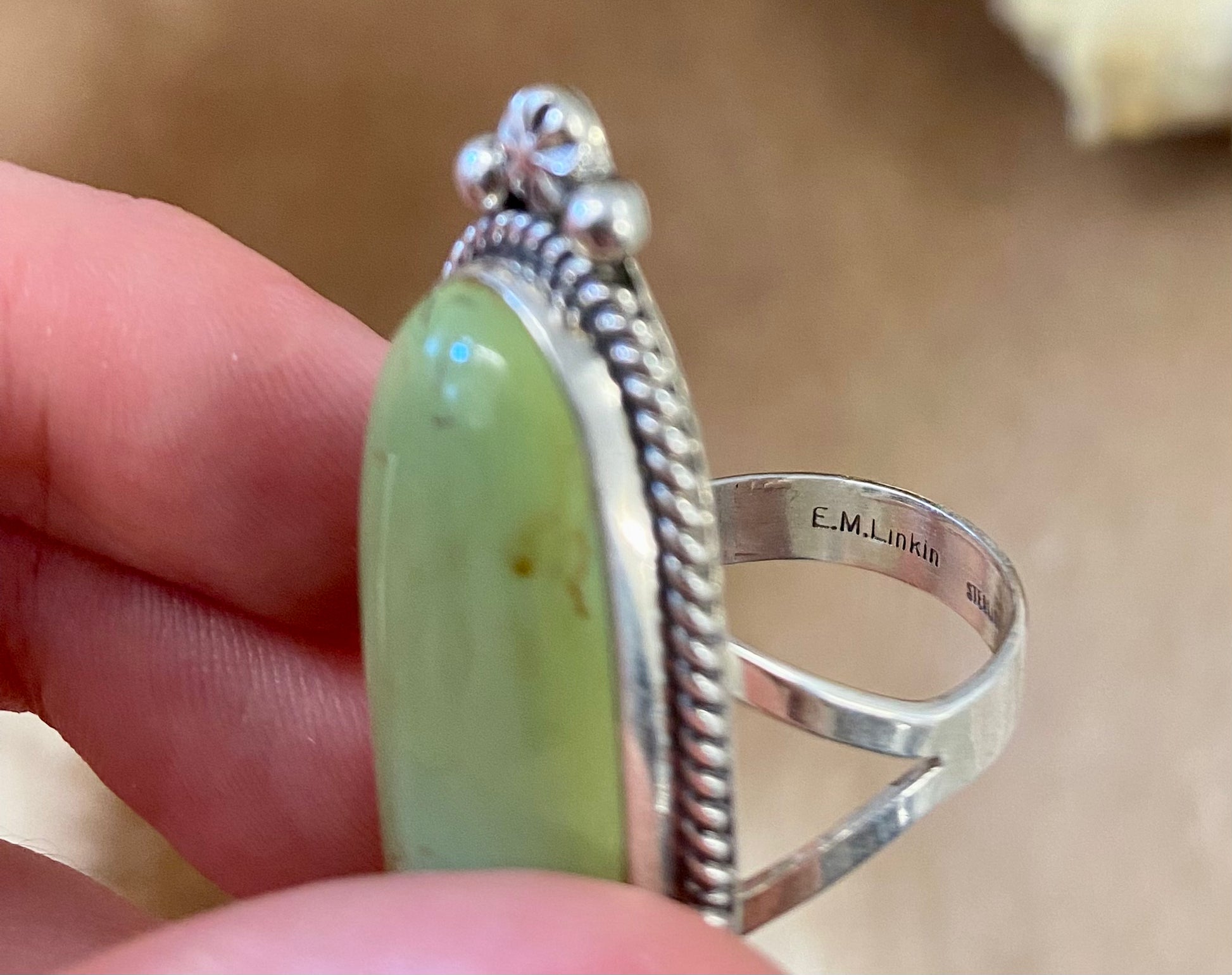 Navajo Green Turquoise Ring