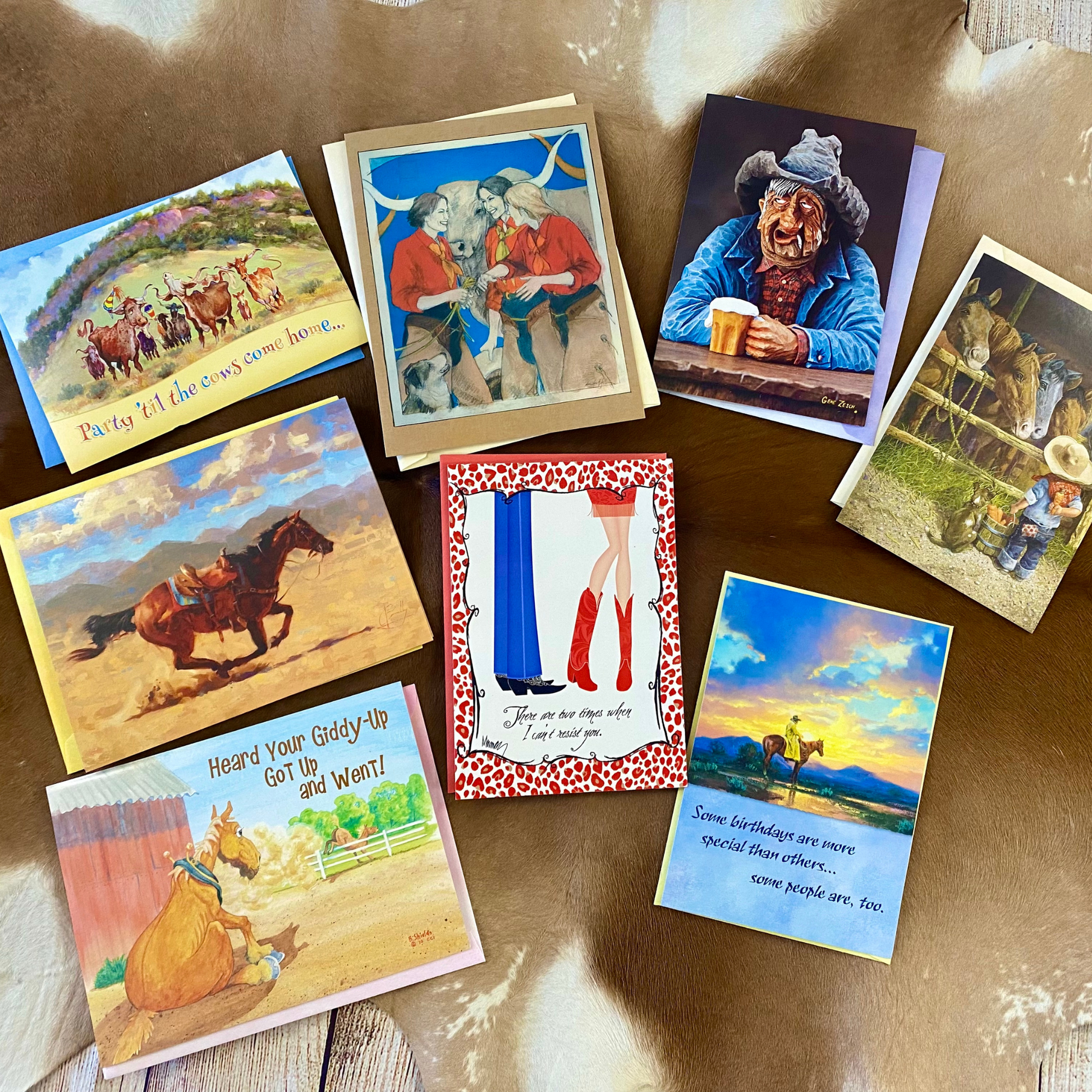A collection of five western themed greeting cards mix and matched together for a variety of occasions. The perfect cards to have on hand for your next occasion! These are unique and will add the perfect touch to any gift. Western Themed Greeting Cards Bundle | Birthday, Wedding. Anniversary, Thank You