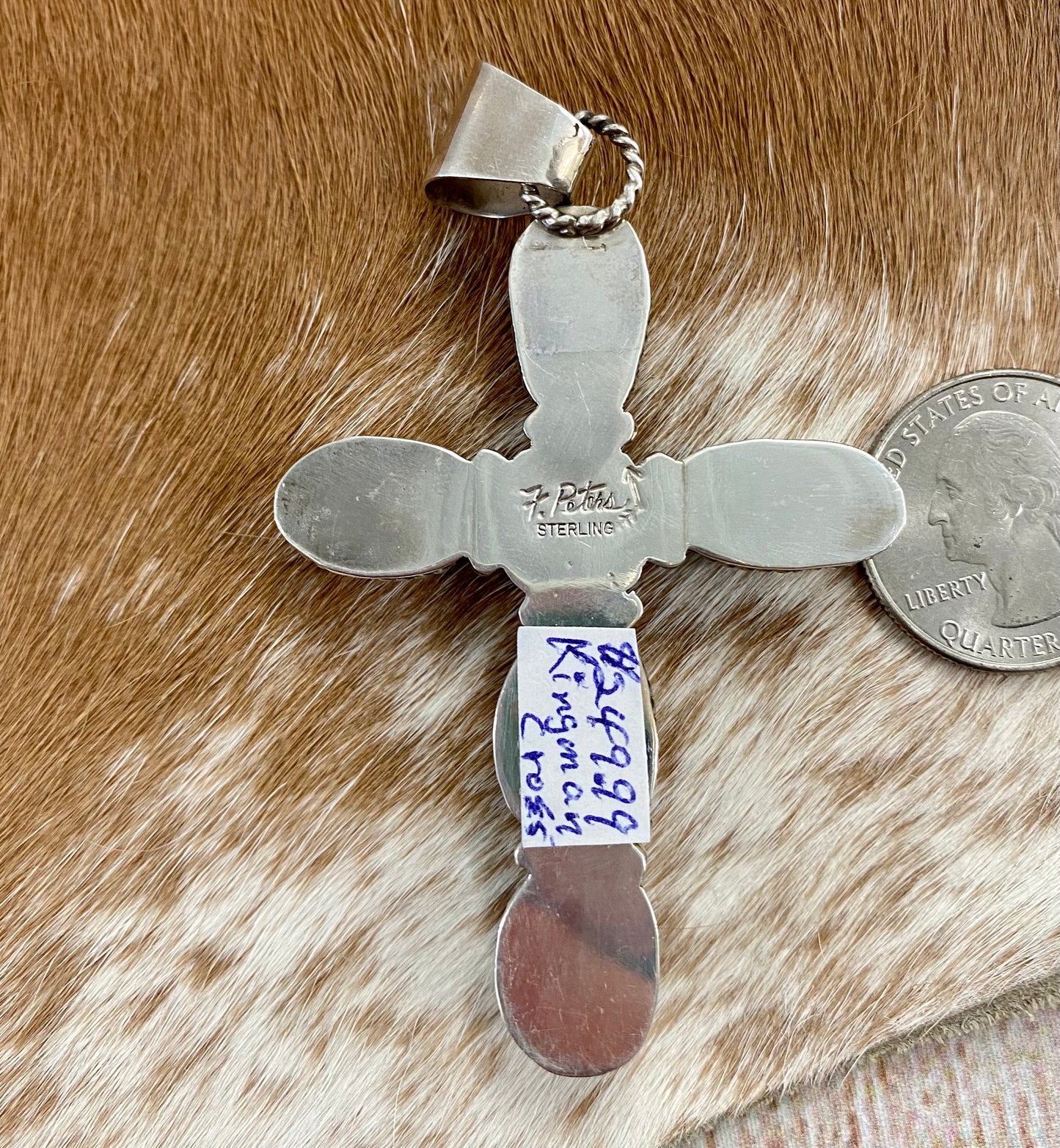 Kingman Turquoise Stones Cross Pendant
