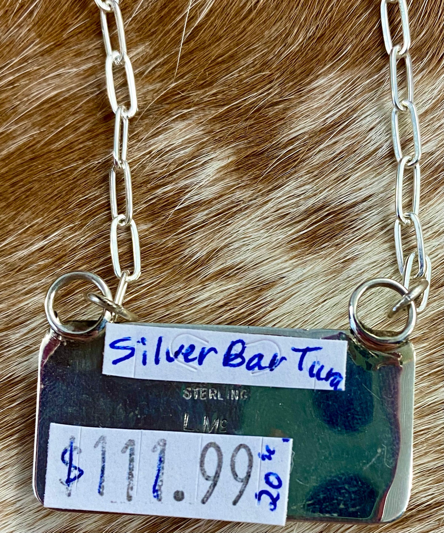 Sterling Silver Native American Made Turquoise Bar 20" Inches Necklace Sterling silver beautiful lightweight turquoise bar chain necklace. Perfect piece to wear alone or layered with other necklaces. Native American handmade by artist silversmith Lee McCray. Size: 20” inches Signed: YES Hallmark/Artist: Lee McCray Stone: Turquoise