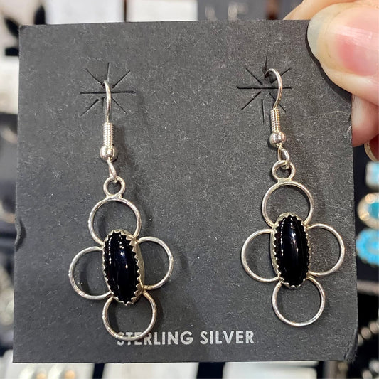 The Flora Black Onyx Earrings - NY Texas Style Boutique