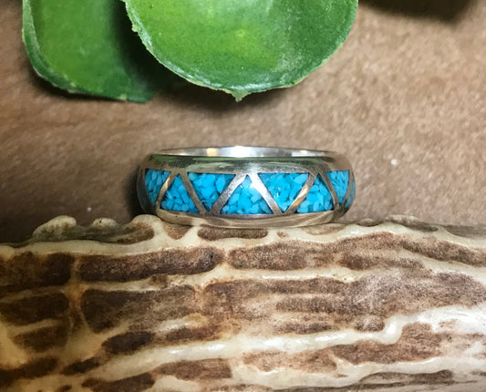 Turquoise Inlay Ring Sterling