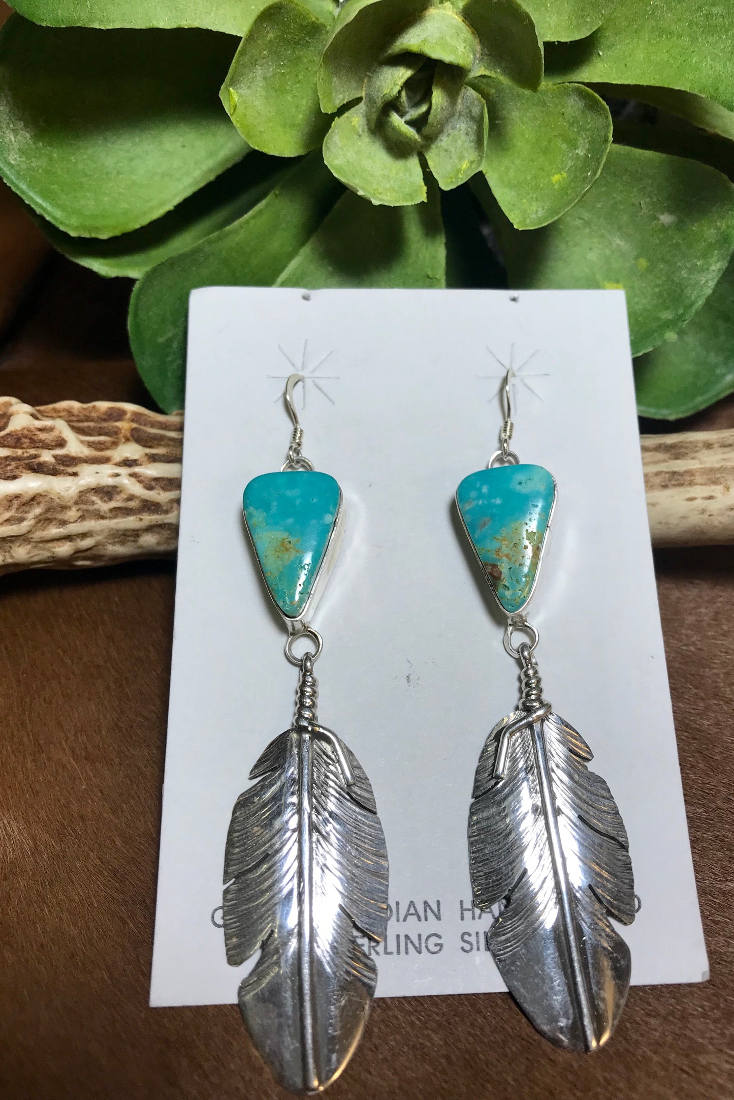 Fringin’ Feather Turquoise Earrings - Ny Texas Style Boutique