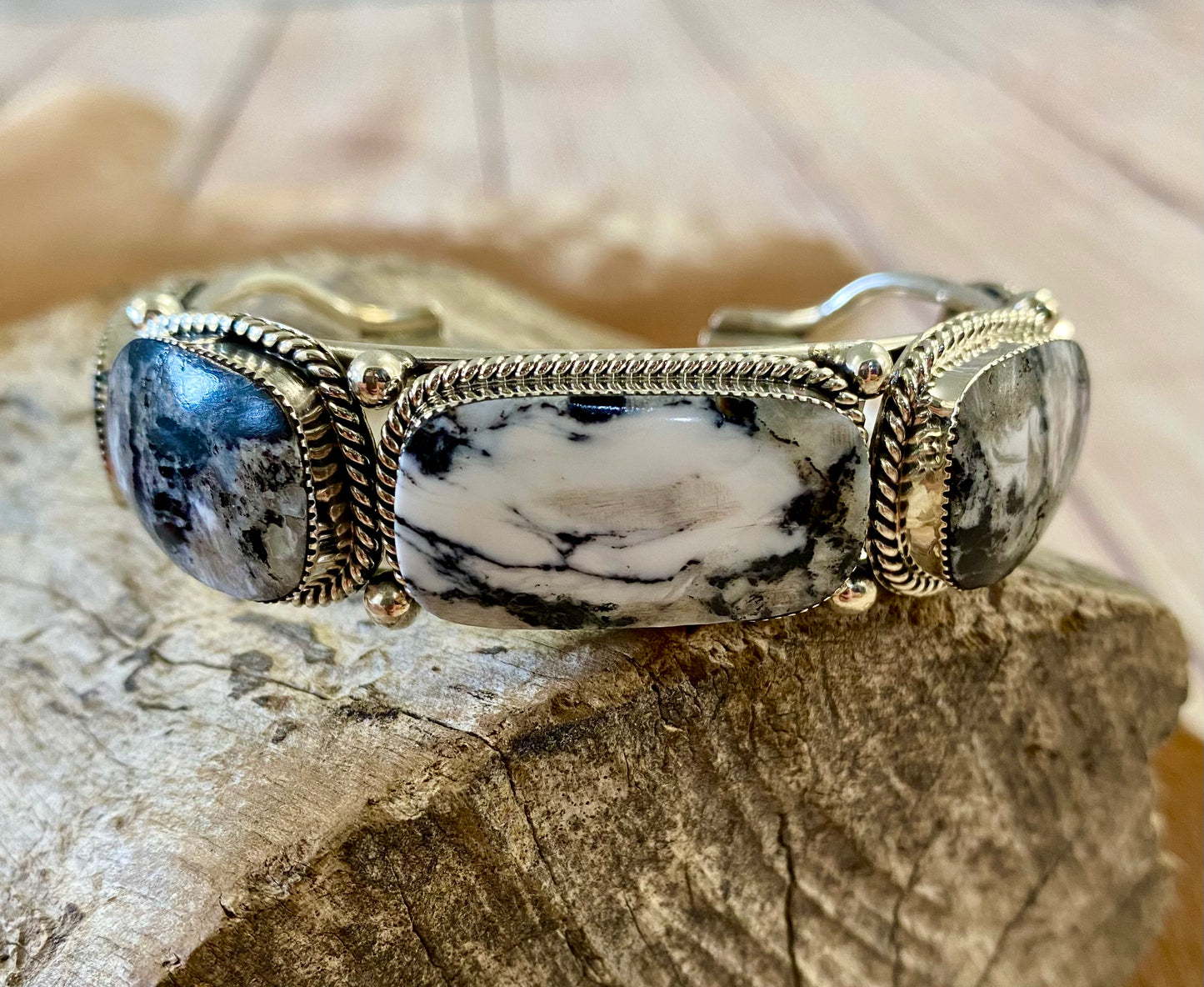 The Silver White Buffalo Cuff By Sheena Jack