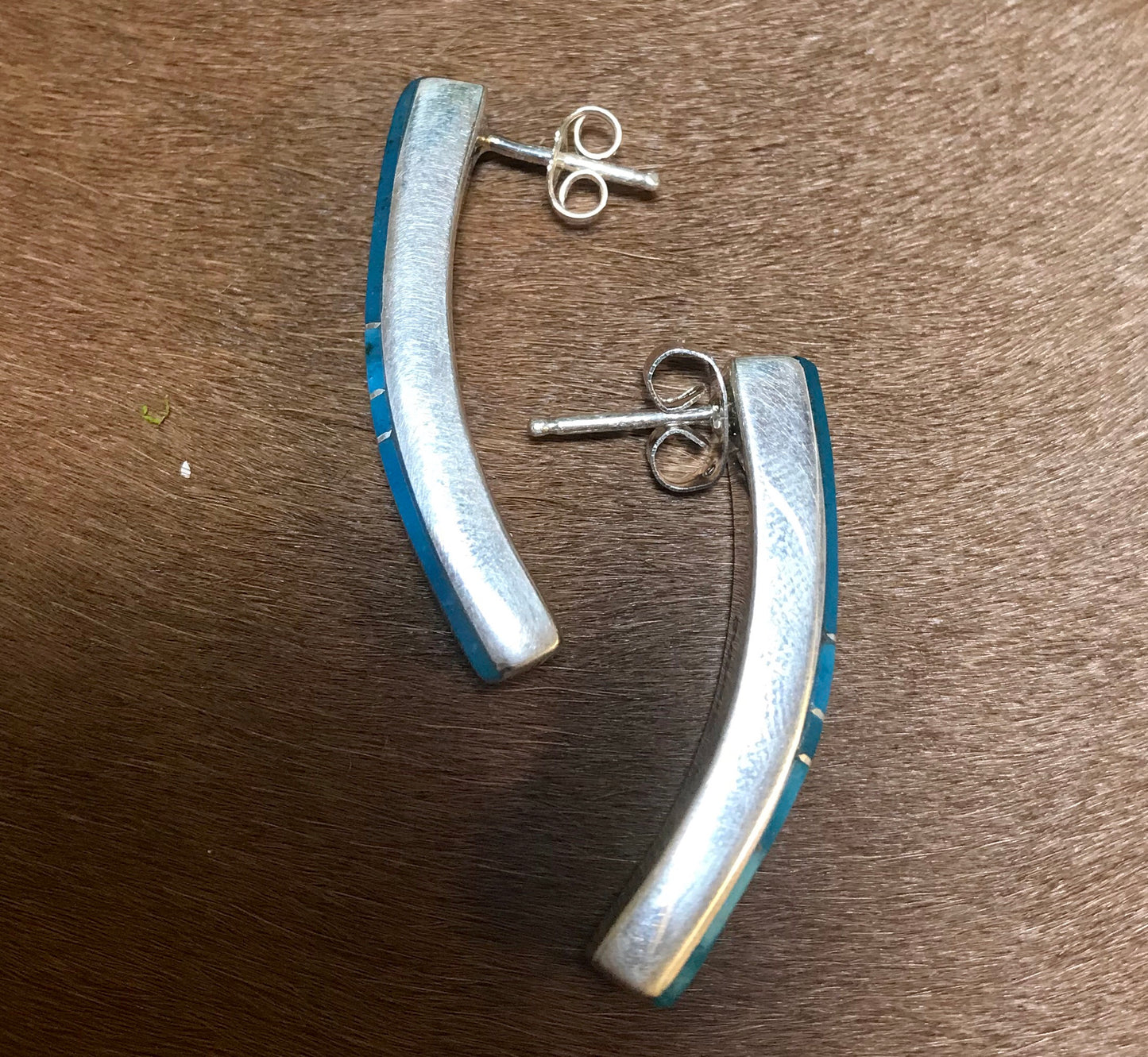 Blue Clear Skies Inlaid Turquoise Post Earrings - Ny Texas Style Boutique