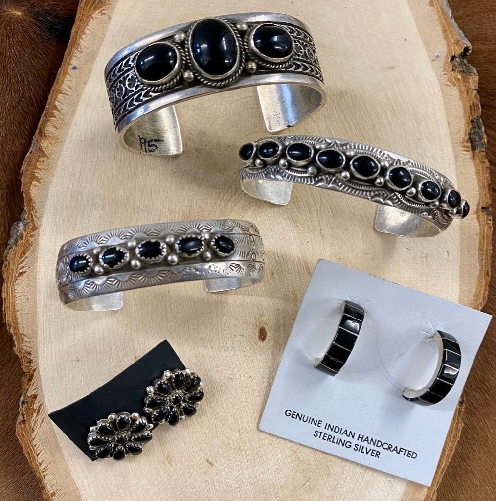 The Ringo Black Onyx Handmade Sterling Silver Cuff | Native American Made