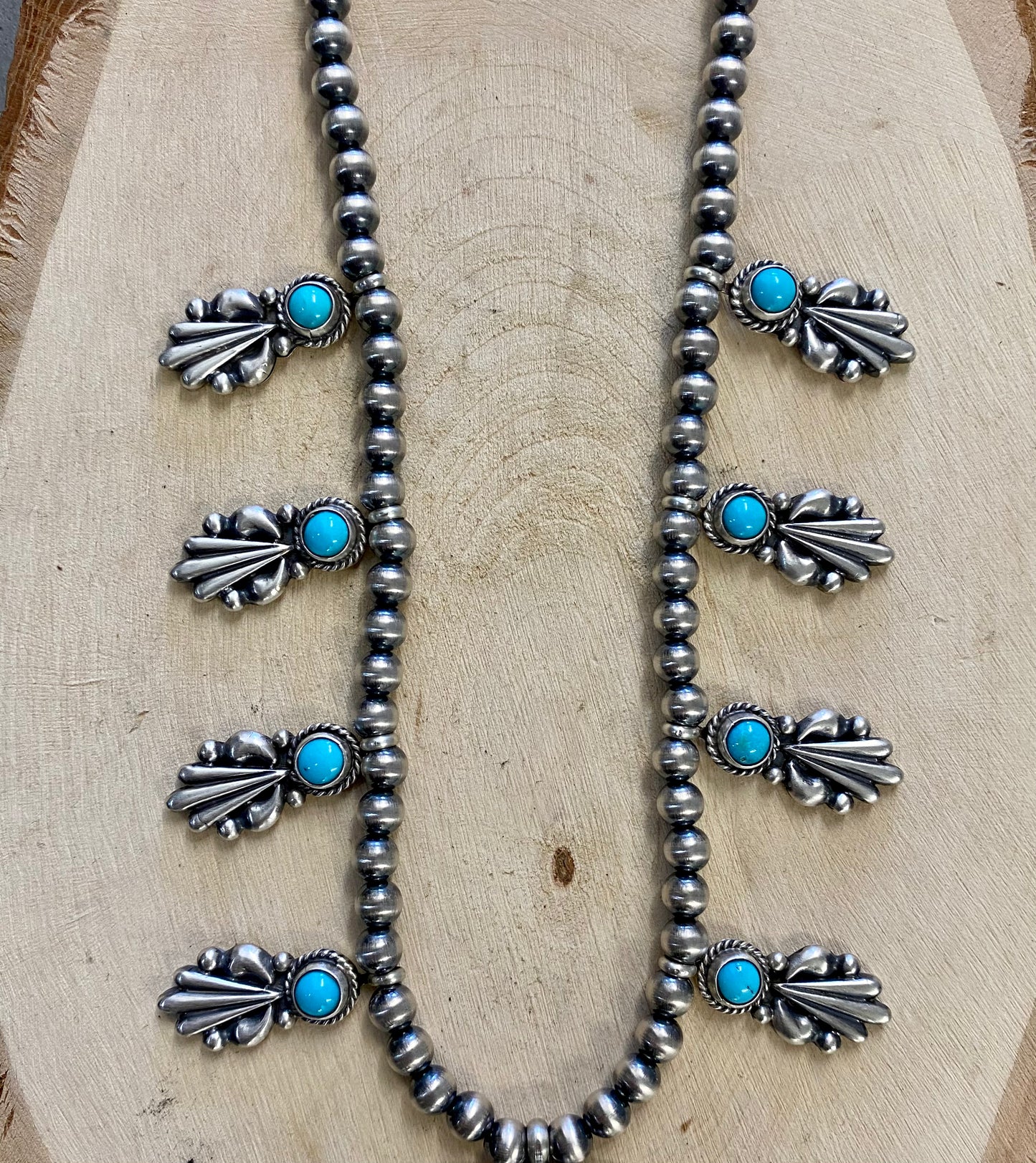 The Ringo Turquoise Squash Blossom Necklace By Running Bear