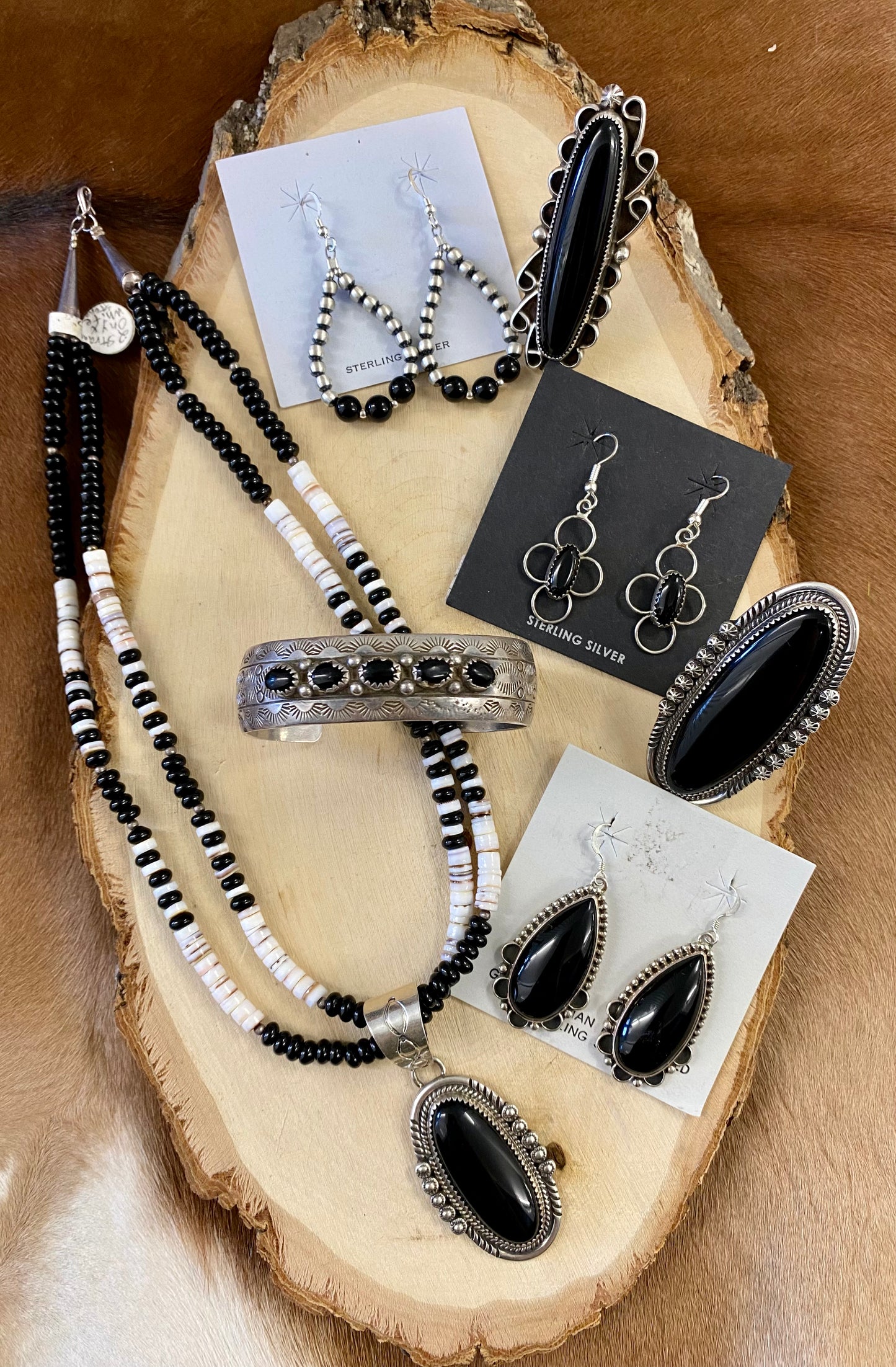 The Flora Black Onyx Earrings - NY Texas Style Boutique
