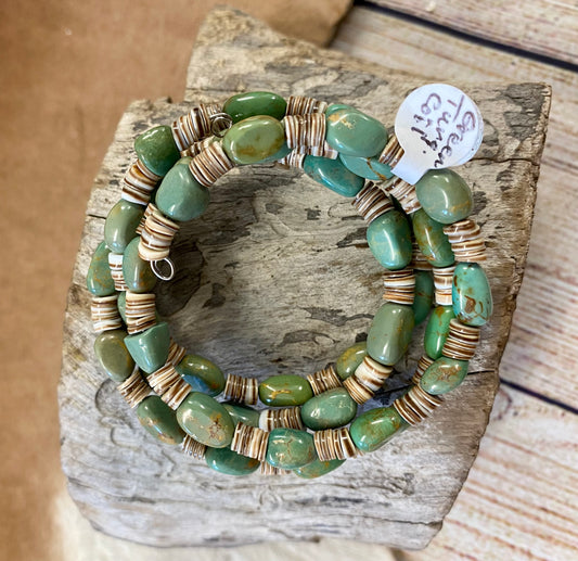 The Greta Green Turquoise Wrap Bracelet - NY Texas Style Boutique