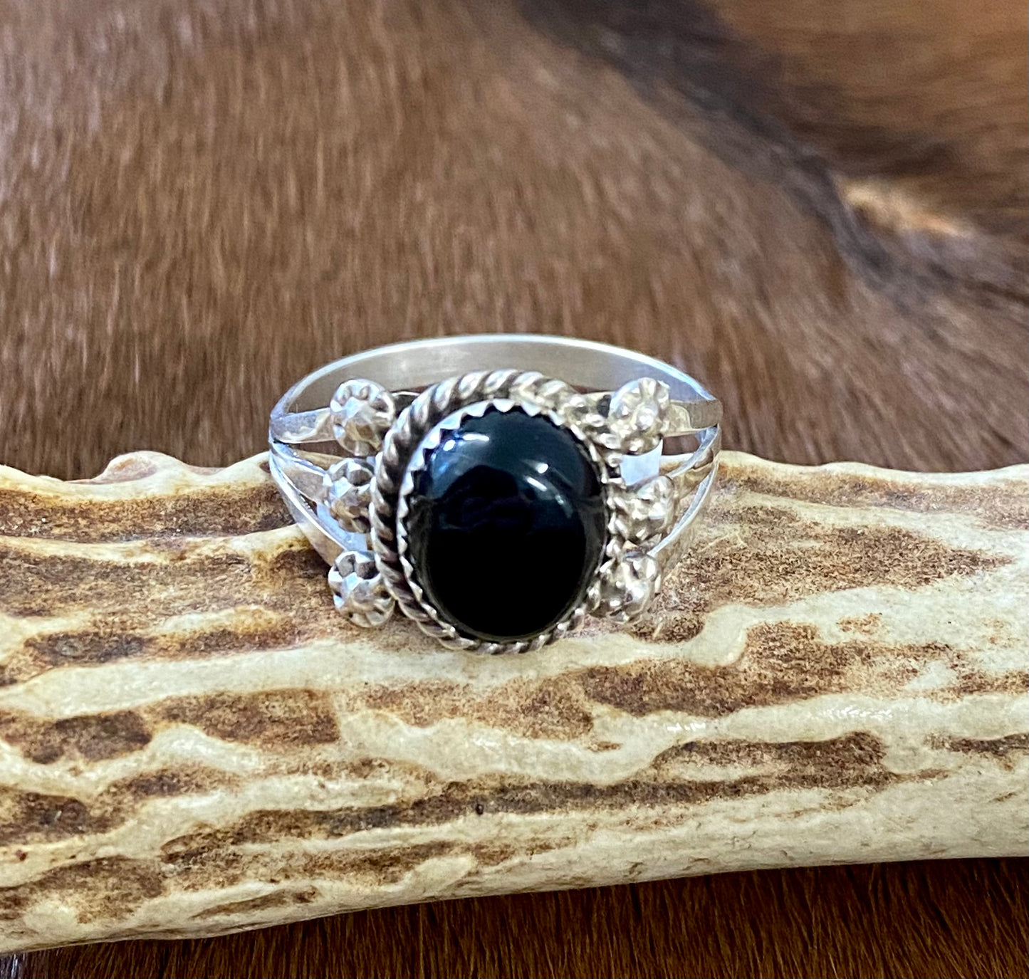 The Anna Marie Black Onyx Ring (Size 8.5)
