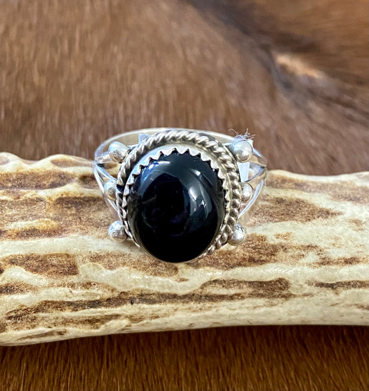 The Renn Black Onyx Ring (Size 7.5)