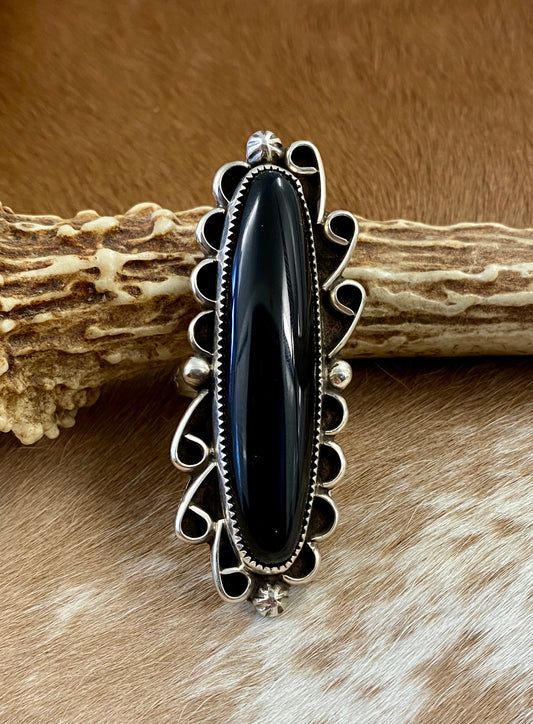 The Gretchen Onyx Ring (Size 9 3/4) By Ronnie Martinez - NY Texas Style Boutique