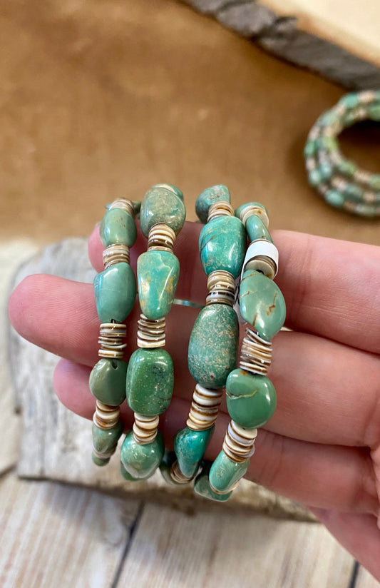 The Greta Green Turquoise Wrap Bracelet - NY Texas Style Boutique