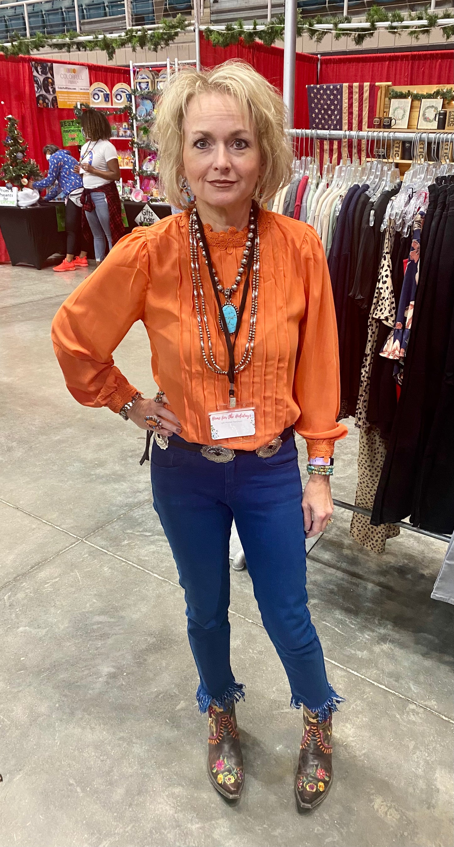 The Neely Orange Blouse - NY Texas Style Boutique