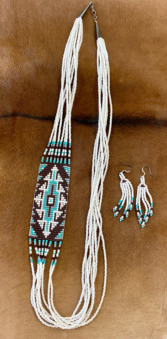 The Amanda White Beaded Jewelry Set - NY Texas Style Boutique
