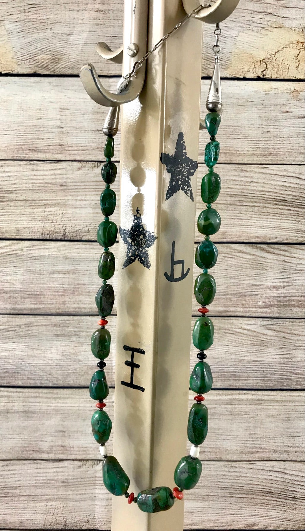 The Cole Green Turquoise Necklace - Ny Texas Style Boutique Green turquoise single strand sterling silver necklace. The perfect piece to add to your jewelry collection. Wear this necklace to your next girls night or to work. This piece can easily be dressed up or down. Pairs well with coral and turquoise jewelry. Pair with a pendant, layer with other necklaces, or wear this beauty alone. The styling options are endless. Size: 24” Inches length Stone: Turquoise