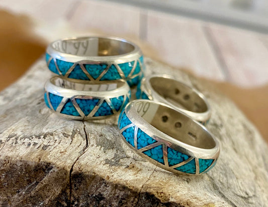 Turquoise Inlay Ring Sterling