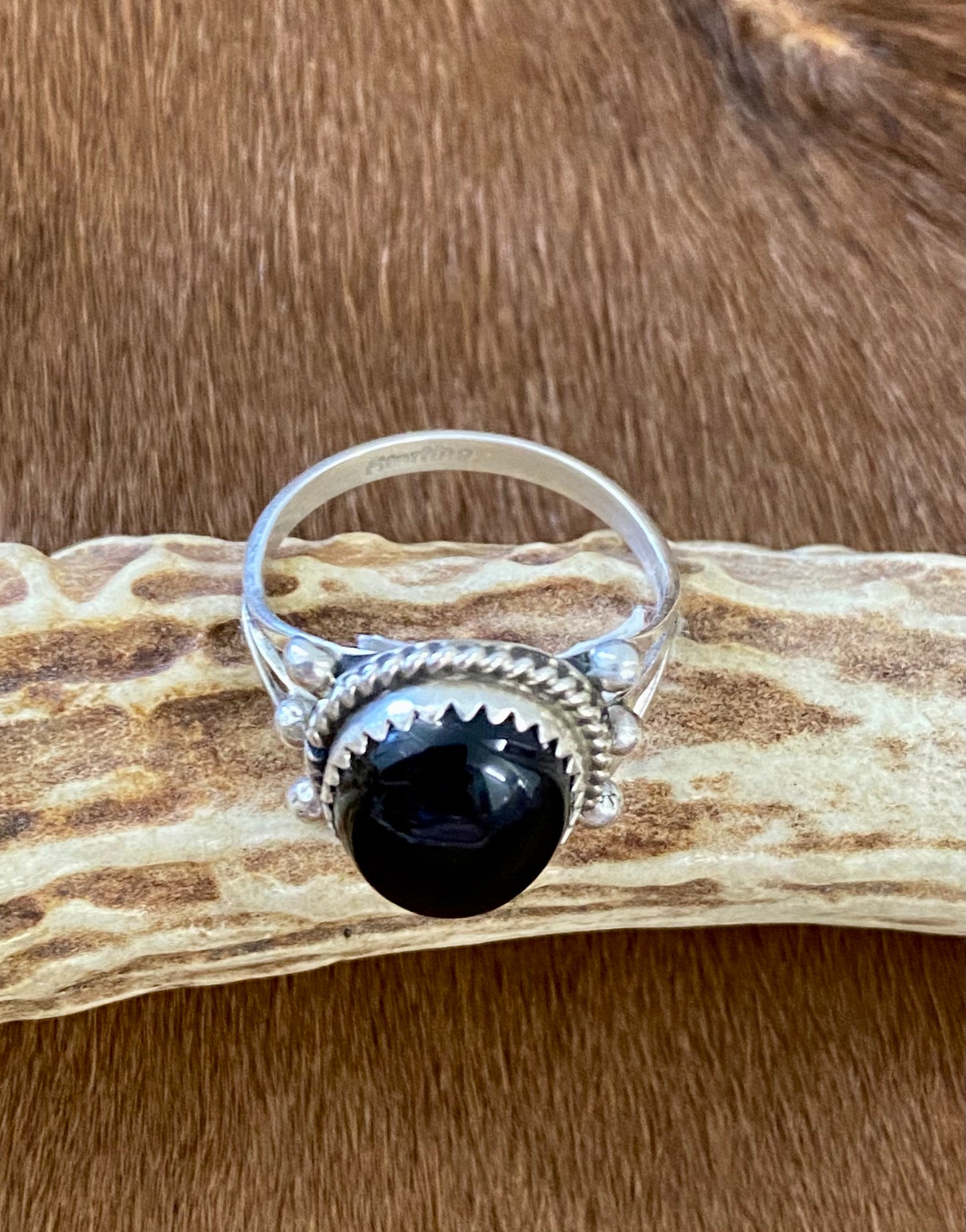 The Renn Black Onyx Ring (Size 7.5)