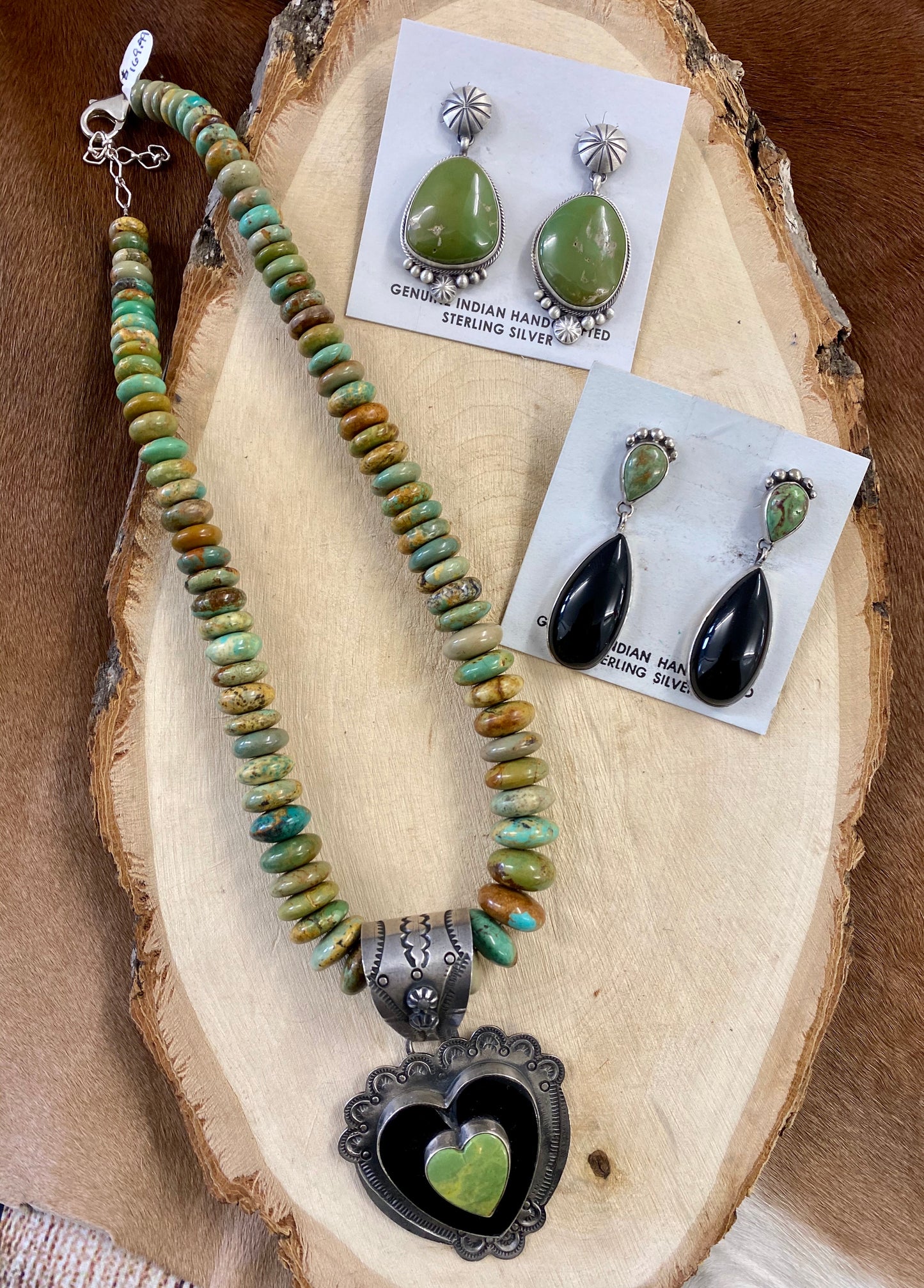 The C. Wylie Green Turquoise Earrings - Ny Texas Style Boutique