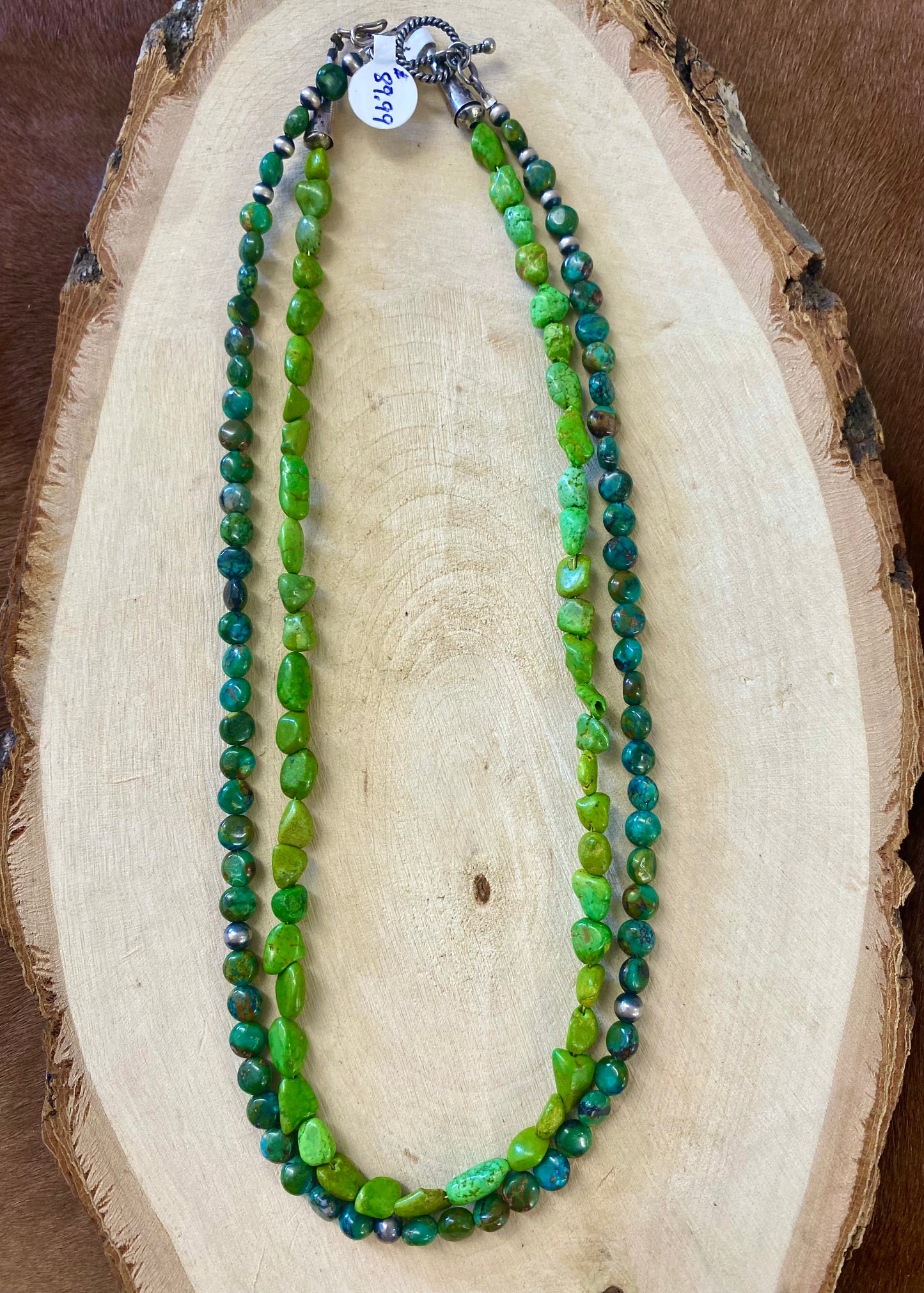 Authentic light green turquoise sterling silver 18” inch length beaded single strand necklace with hook clasp. The perfect piece of jewelry to add to your jewelry collection. Wear alone or layered with other necklaces. Add a pendant for a different look. This necklace will be a wonderful gift to a loved one or yourself!