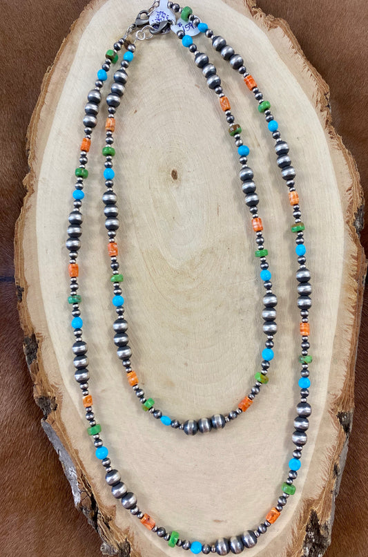 The Navajo Pearl Mixed Necklace 22” - Ny Texas Style Boutique
