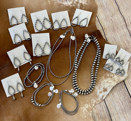 The 2” Length Navajo Pearl Earrings - NY Texas Style Boutique