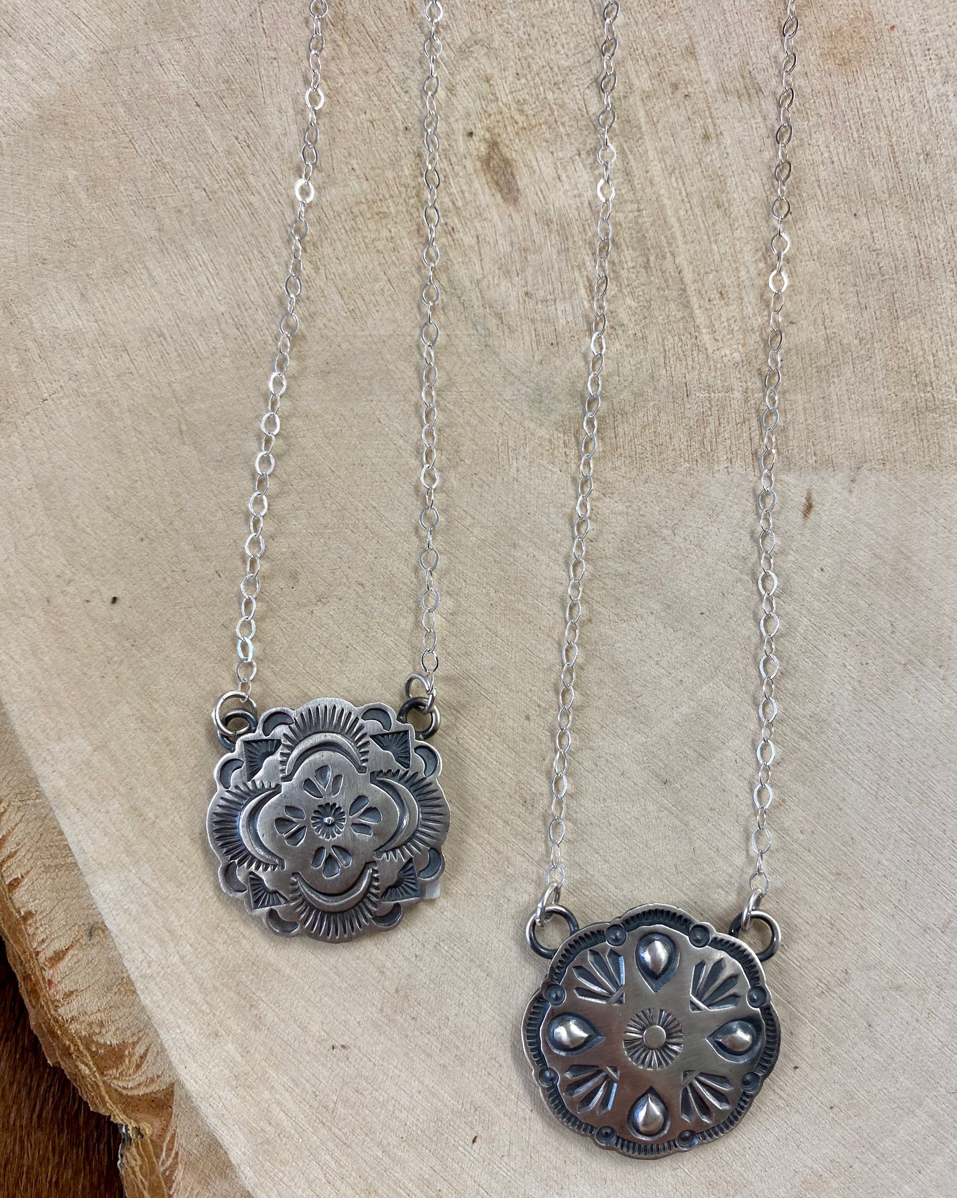 The Goodluck Navajo Concho Necklace - Ny Texas Style Boutique Silver Concho Necklace Native American Made Arnold Carleena Goodluck