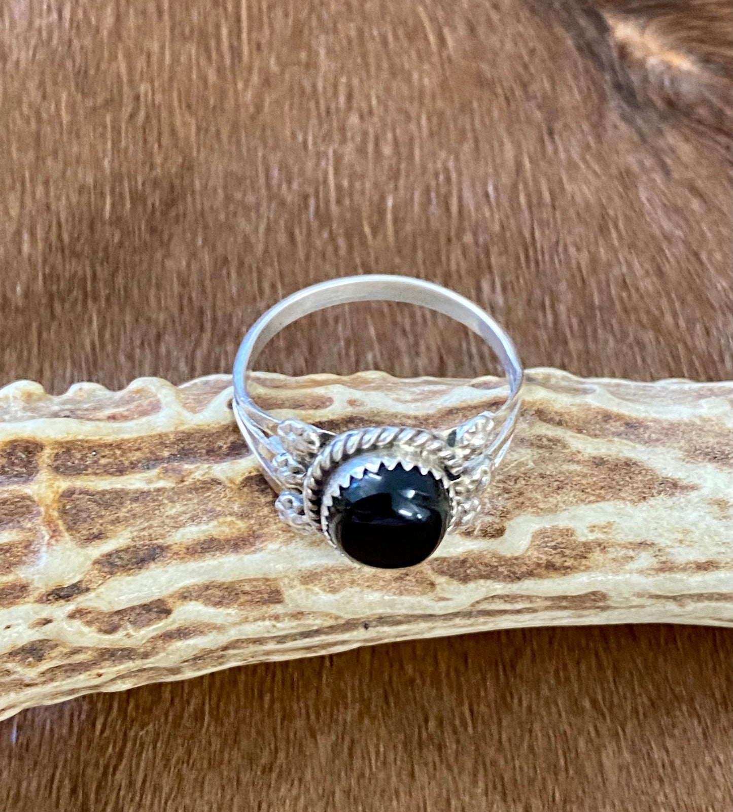 The Anna Marie Black Onyx Ring (Size 8.5)