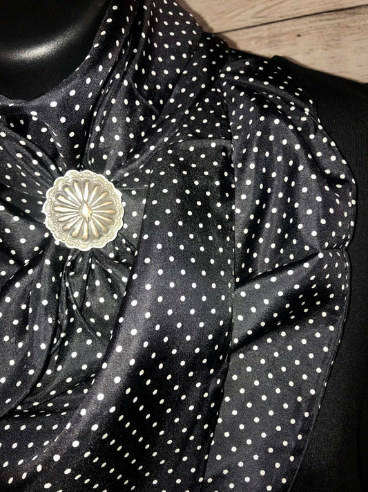 The Black Cowboy Polka Dot Wild Rag - Ny Texas Style Boutique
