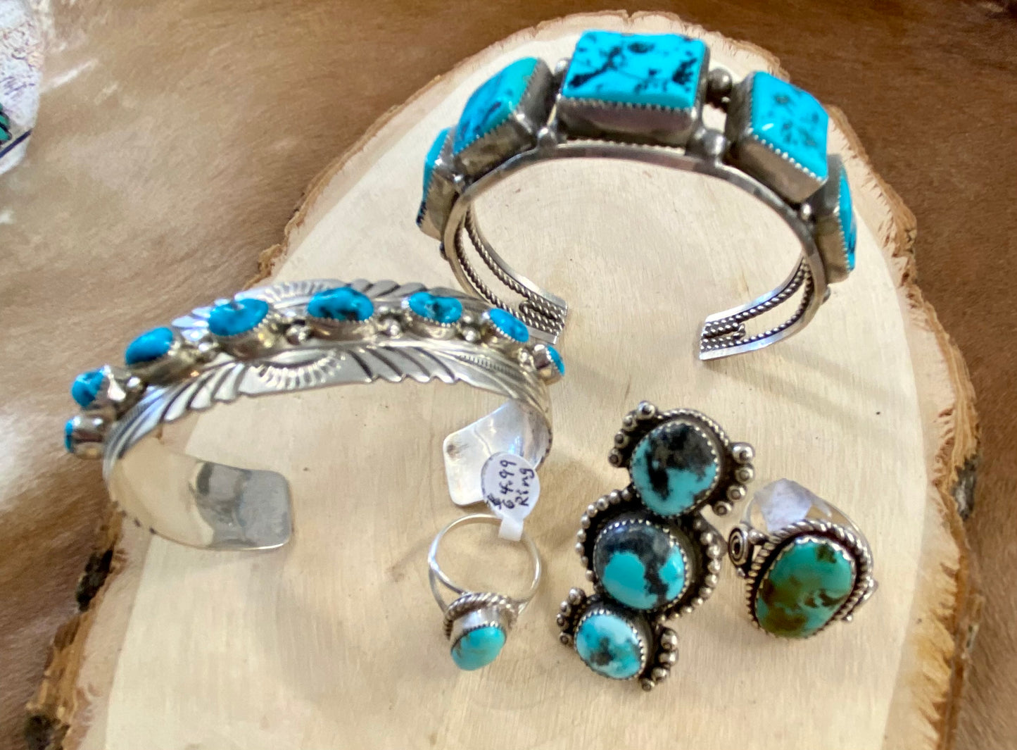 The Triple Stone Turquoise Ring (Size 8.5)