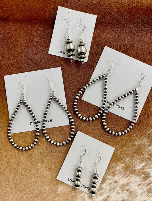 The Bradley Silver Navajo Pearl Earrings - NY Texas Style Boutique