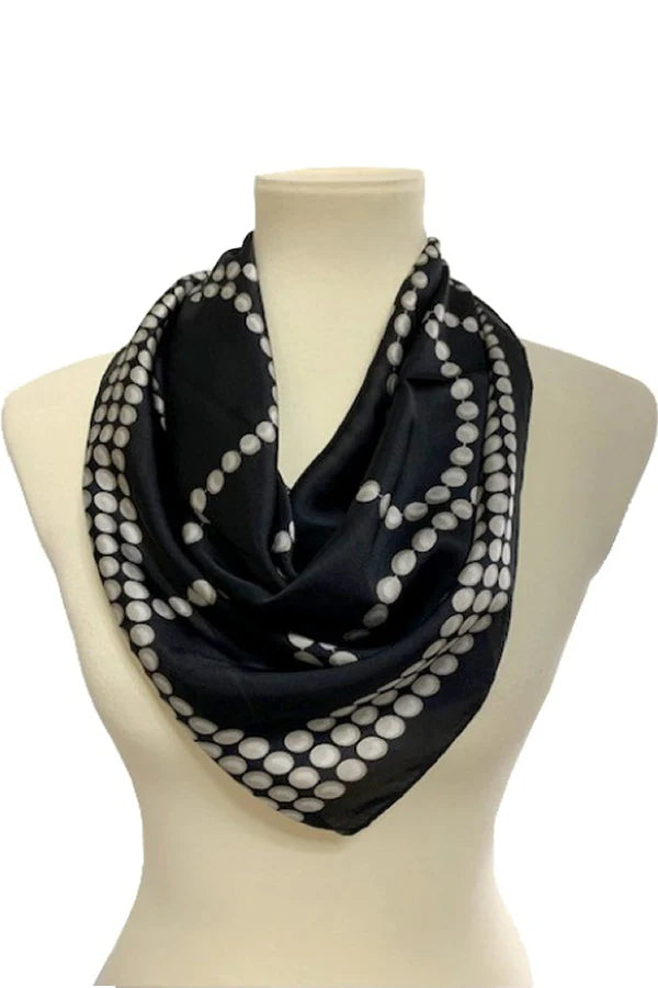 The Black & White Pearl Print Scarf