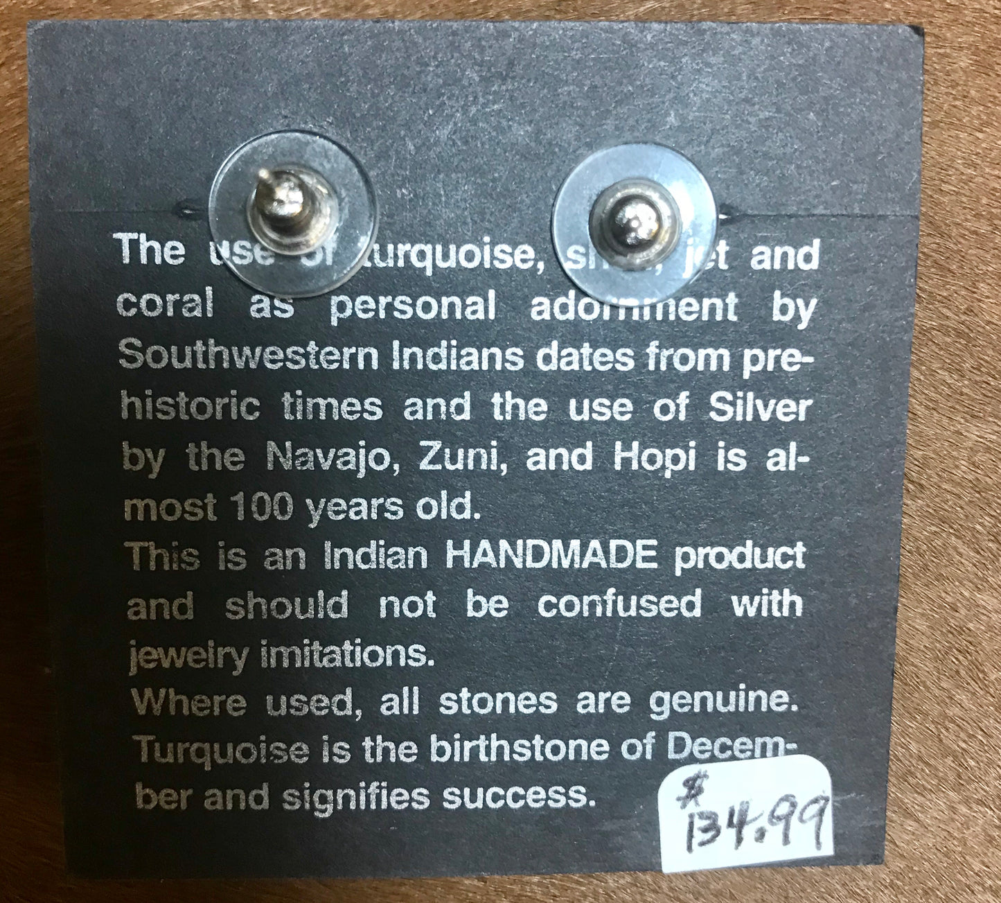 Native American Made Sterling Silver Concho Earrings With Turquoise Authentic large post concho style sterling silver earrings with turquoise. Stamped sterling and signed by Native American artist silversmith on the back inside the indent of the earrings.