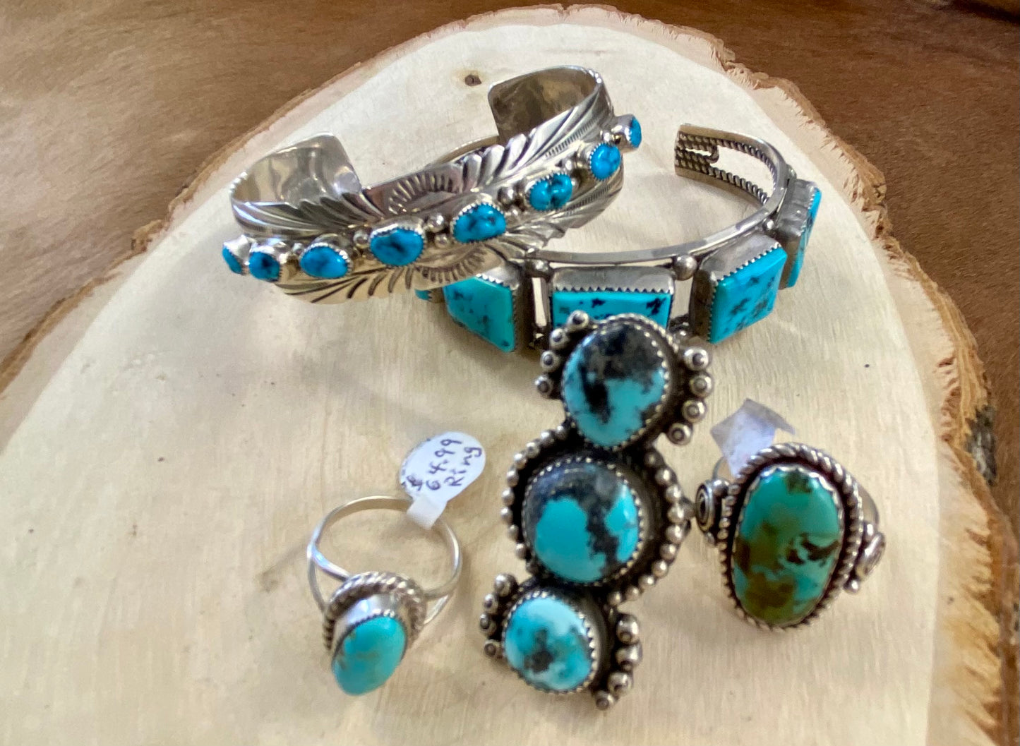 The Triple Stone Turquoise Ring (Size 8.5)