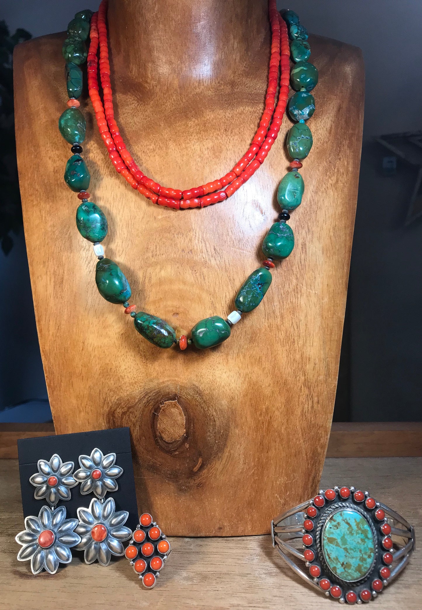 The Fireman Coral Beaded Necklace - Ny Texas Style Boutique